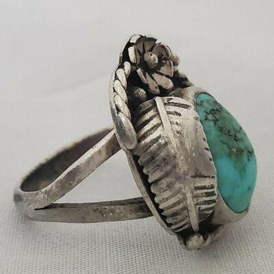 Sterling and Turquoise Navajo Ring