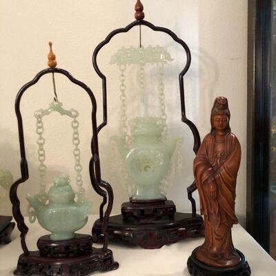 jade vessels, boxwood Quan Yin