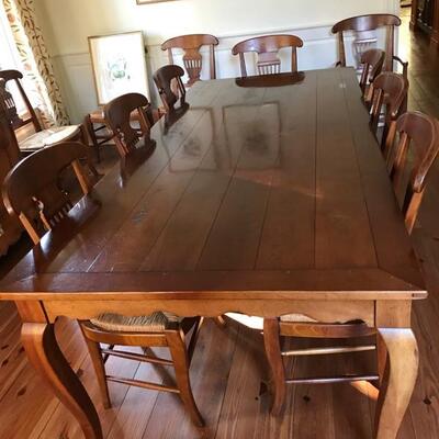 French country style solid cherry dining table $1,195
96 X 42 X 30