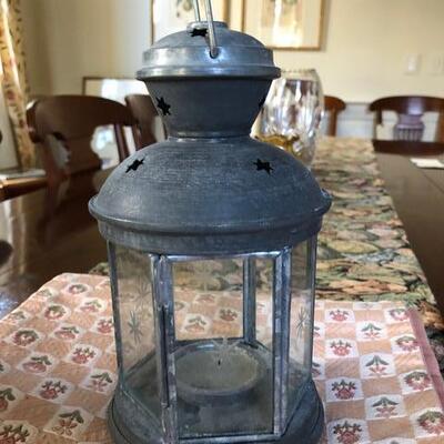 small galvanized lantern (with candle)