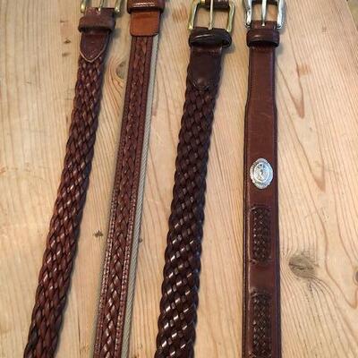 4 Leather Woven Belts $35 each