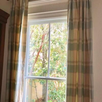 Silk plaid window treatments $200
110 X 48