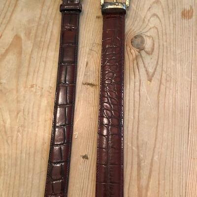 2 Embossed Leather Belts