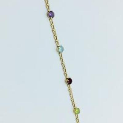 Lot 036-JT2: 14k Gemstone Bracelet 
