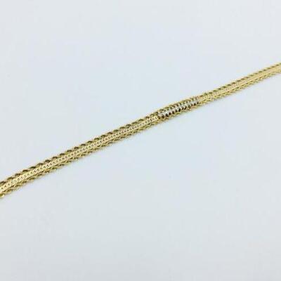 Lot 035-JT2: Gold Bracelet with Diamond Accents 
