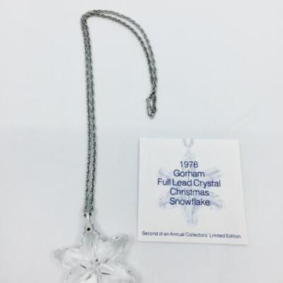 Lot 065-JT2: Gorham Crystal Snowflake Necklace 
