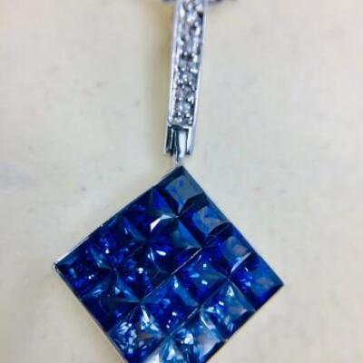 Lot 012-JT2: Sapphire and Diamond Necklace 
