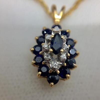 Lot 010-JT2: Sapphire and Diamond Necklace 
