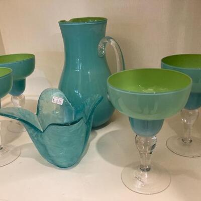 Turquoise glassware