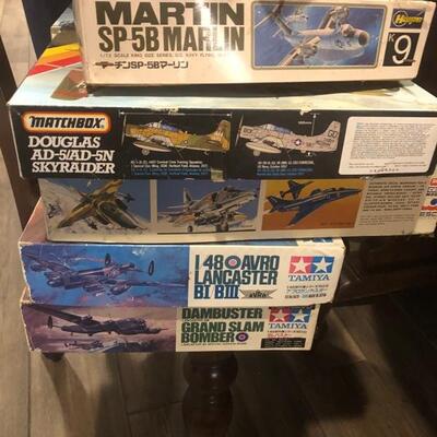 vintage never used airplane, tank, helicopter models 