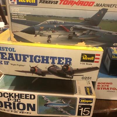 vintage never used airplane, tank, helicopter models 