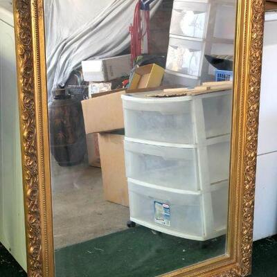 PHT020 Large Decorative Wood-Framed Mirror