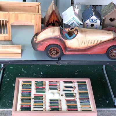 PHT002 Wooden Car, Birdhouses and More 