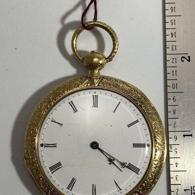 Pocket Watch 18 K Gold White Center