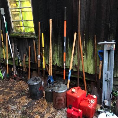 Yard tools, gas cans