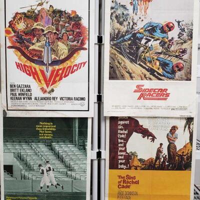1220	

4 Vintage Movie Posters
Includes Bang The Drum Slowly, The Sins Of Rachel Cade, High Velocity, And Sidecar Racers