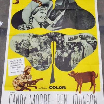 1332	

"Tomboy and the Champ" 3 Sheet Movie Poster - Copyright 1961
Measures approx 78.5" x 40.5"