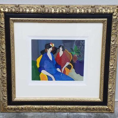411	
Hazel Confiding by Itzchak Tarkay Signed and Numbered 9/60
Serigraph
The frame measures 25