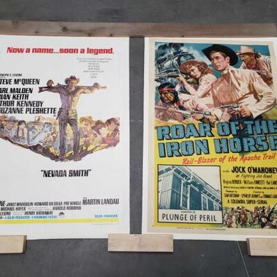 1510	

2 Vintage Western Movie Linen Backed Posters
Nevada Smith And Roar Of The Iron Horse. Measures Approx: 44