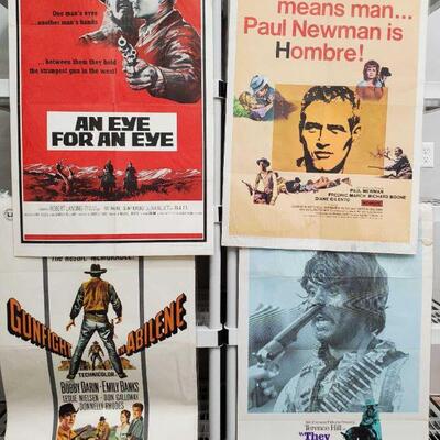 1176	

4 Vintage Western Movie Posters
Includes Gunfight In Abilene, They Call Me Trinity, An Eye For An Eye, And Hombre