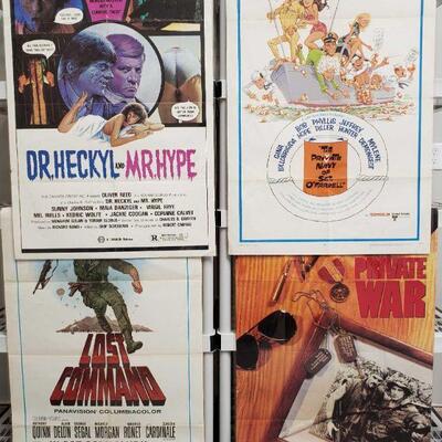 1206	

4 Vintage Movie Posters
Includes Dr. Heckyl And Mr. Hype, The Private Navy Of Sgt. O'Farrell, Private War, And Lost...