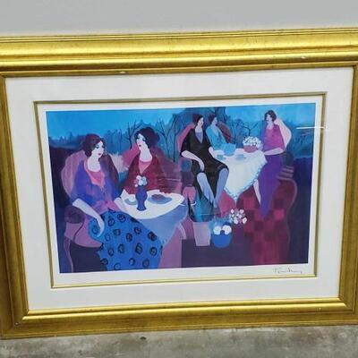 412	
Morning Social by Itzchak Tarkay Signed
Seriolithograph
The frame measures 36.75 x 29