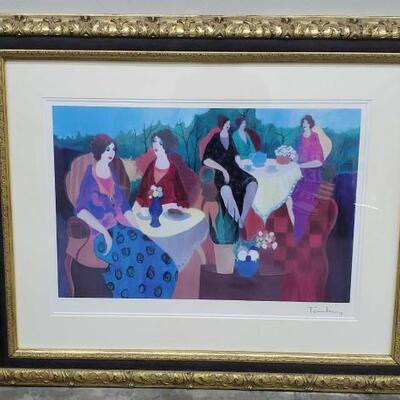 407	
Morning Social by Itzchak Tarkay 2005
Seriolithograph in color on paper.
The frame measures 37.75