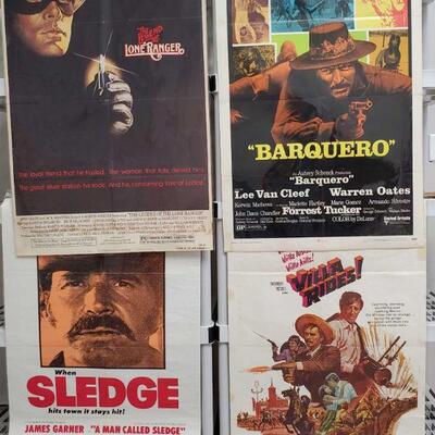 1158	

4 Vintage Western Movie Posters
Includes Gunpoint, Barquero, The Hired Hand, A Man Called Sledge
