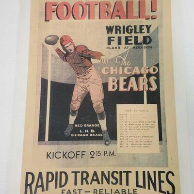 1310	

The Chicago Bears Football Advertisement Poster
measures approx 17