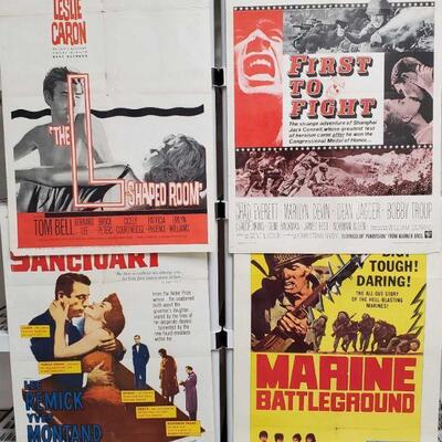 1224	

4 Vintage Movie Posters
Includes Marine Battlegrounds, First To Fight, The L-Shaped Room, And Sanctuary
 