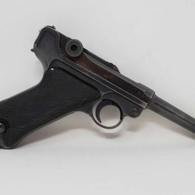 105	

Mauser Luger P.08 9mm Semi-Auto Pistol
Serial Number: 5682 Barrel Length: 4