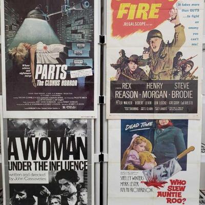 1198	

4 Vintage Movie Posters
Includes Who Slew Auntie Roo, A Woman Under The Influence, Under Fire, And Parts: The Clonus Horror