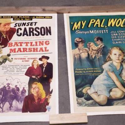 1518	

2 Vintage Linen Backed Movie Posters, Kit Carson
