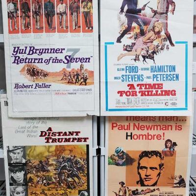 1162	

4 Vintage Western Movie Posters
Includes Return Of The Seven, A Distant Triumph, Hombre, And A Time For Killing