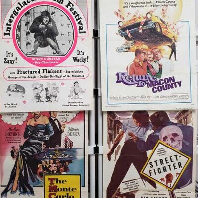 1222	

4 Vintage Movie Posters
Includes Street-Fighter, The Monte Carlo Story, Return To Macon County, And More