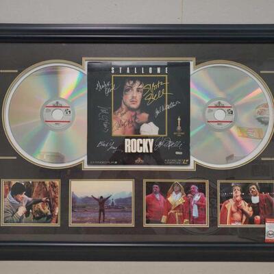1000	

Framed Vinyl Record Album Signed By the "Rocky" Cast with COA
Includes COA by Pinpoint Signature Authentication...