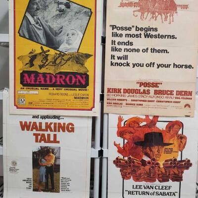 1164	

4 Vintage Movie Posters
Includes Walking Tall, Return Of Sabata, Posse, And Madron