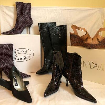 Steve Madden, Nina and Joan & David ladies boots and shoes size 6 1/2.