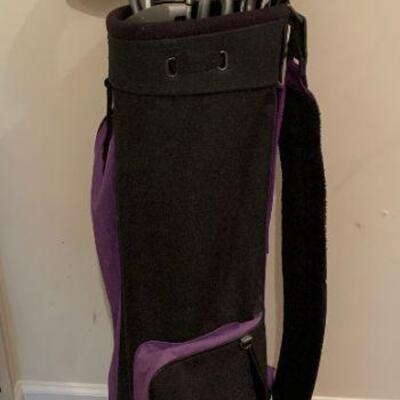 Wilson golf clubs and bag.