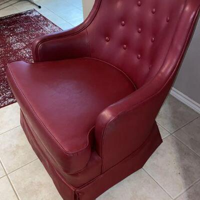 red leather chair 
