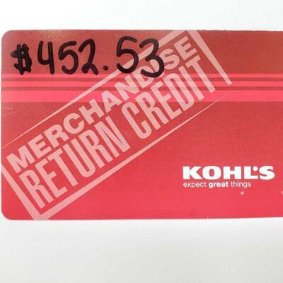 1688	

Kohl's Giftcard
$452.53