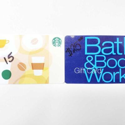 1628	

Starbucks And Bath & Body Works Gift Cards
