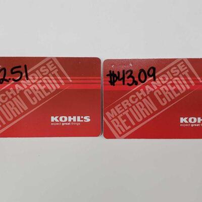 1600	

2 Kohl's Giftcards
$175.60
OS10-146601.5