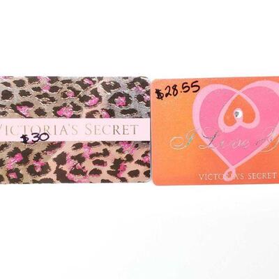 1668	

2 Victoria Secret Gift Cards
$58.33