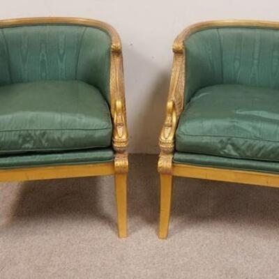 1017	PAIR OF KARGES *EMPIRE SWAN* CHAIRS, CARVED & GILT FRAMES
