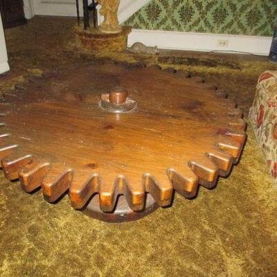 Vintage Cogwheel Gear Table ~ Top Spins  