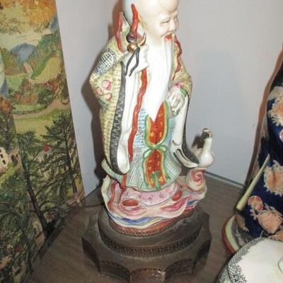 Chinese Antique Porcelain Figure Of God Of Longevity  
