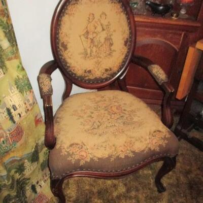 Vintage Early 19th Century King Louis XVI Style Accent Chair  