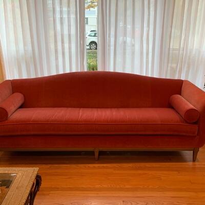 #18--Ethan Allen Audrey sofa with velvet upholstery, 97