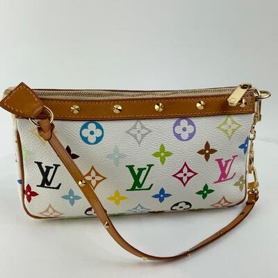 This Louis Vuitton Multicolor Pochette bag  is available for purchase at https://scavengersparadiseestatesales.com    